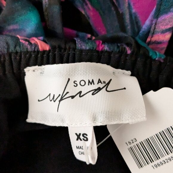 SOMA Multi-Color Maxi Bra Tank Dress; Removable Spaghetti Straps; Size XS - Picture 7 of 8